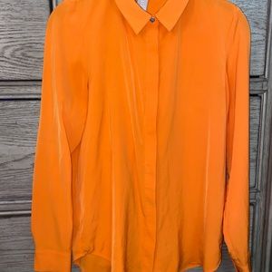 Orange Button Down Blouse